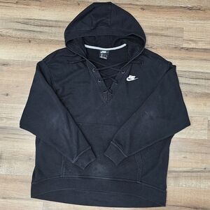 Nike Women's Black Hoodie Oversized Fit M